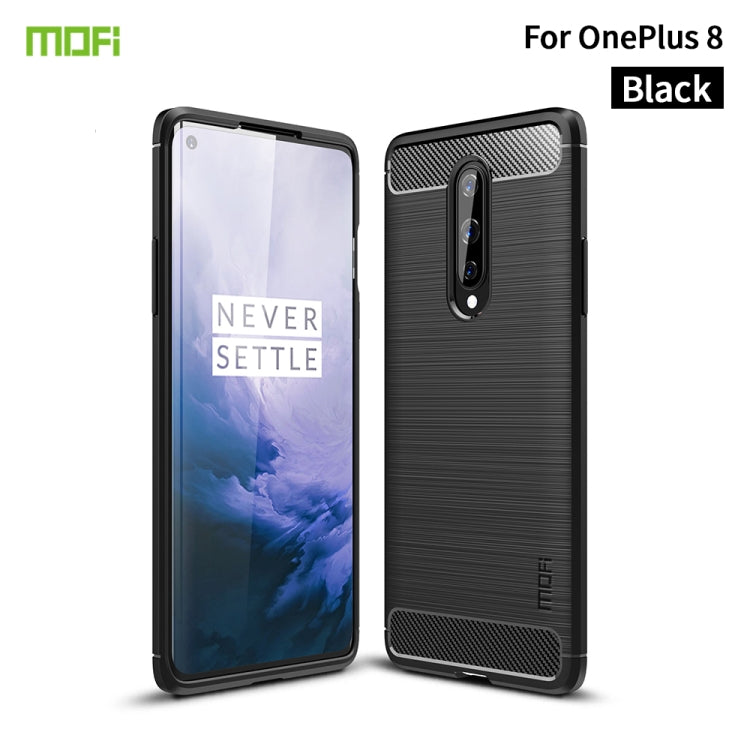 For OnePlus 8 MOFI Gentleness Series Brushed Texture Carbon Fiber Soft TPU Case(Black) - OnePlus Cases by MOFI | Online Shopping South Africa | PMC Jewellery