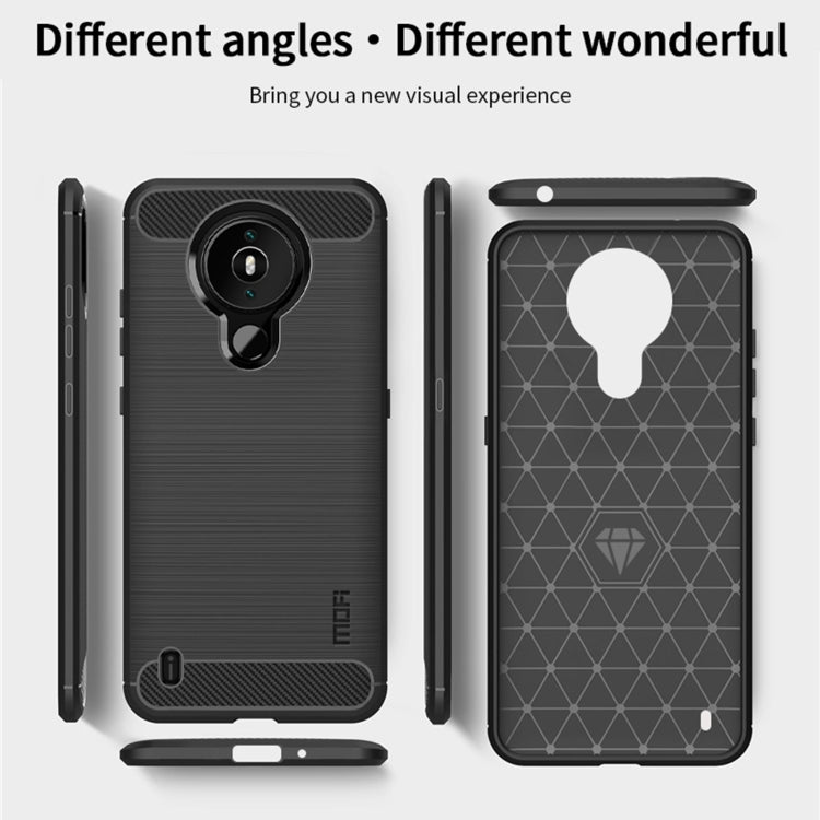 For Nokia 1.4 MOFI Gentleness Series Brushed Texture Carbon Fiber Soft TPU Case(Gray) - Nokia Cases by MOFI | Online Shopping South Africa | PMC Jewellery