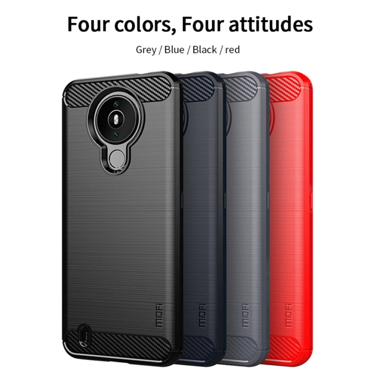 For Nokia 1.4 MOFI Gentleness Series Brushed Texture Carbon Fiber Soft TPU Case(Red) - Nokia Cases by MOFI | Online Shopping South Africa | PMC TechLife