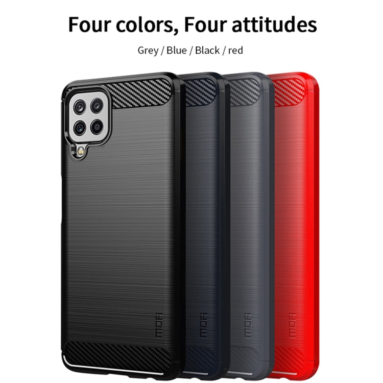 For Samsung Galaxy A22 4G MOFI Gentleness Series Brushed Texture Carbon Fiber Soft TPU Case(Red) - Galaxy Phone Cases by MOFI | Online Shopping South Africa | PMC Jewellery | Buy Now Pay Later Mobicred