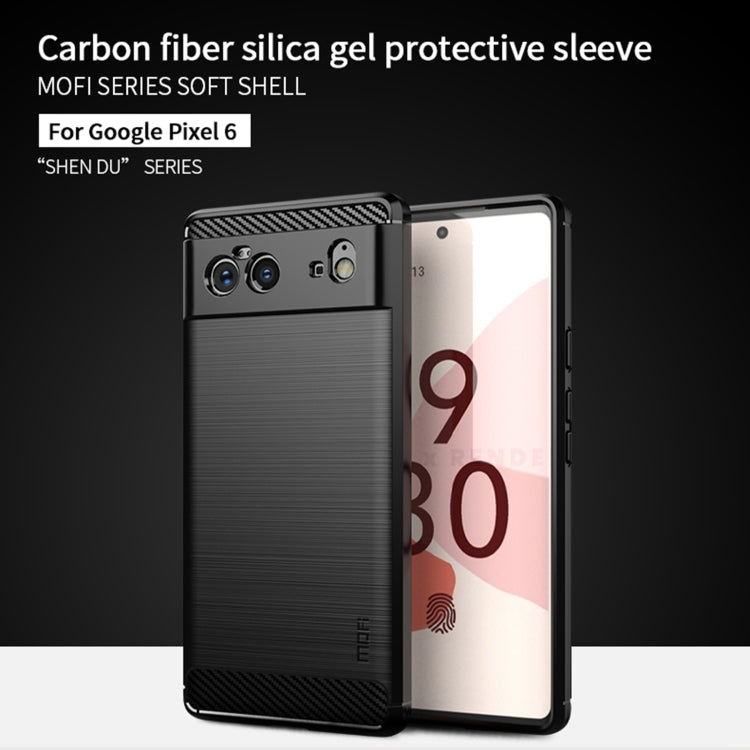 For Google Pixel 6 MOFI Gentleness Series Brushed Texture Carbon Fiber Soft TPU Case(Blue) - Google Cases by MOFI | Online Shopping South Africa | PMC TechLife