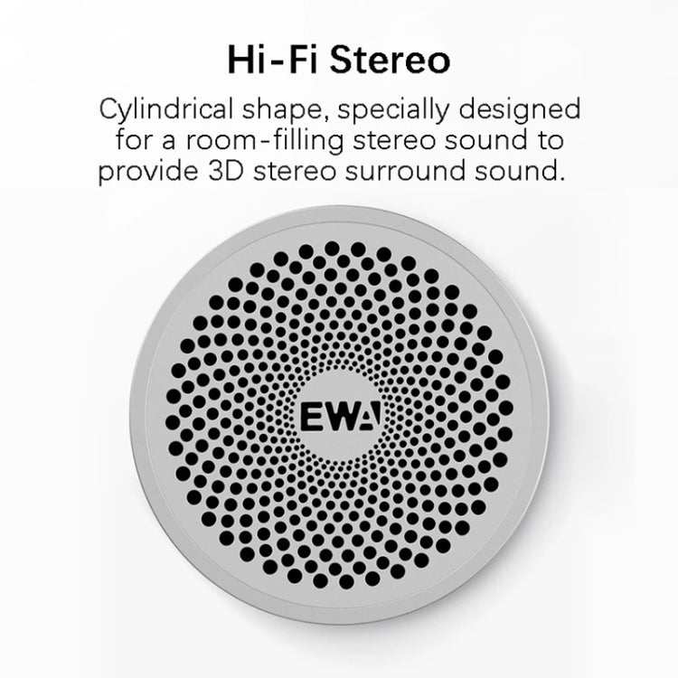 EWA A115 Portable Metal Bluetooth Speaker 105H Power Hifi Stereo Outdoor Subwoofer(Silver) - Desktop Speaker by EWA | Online Shopping South Africa | PMC Jewellery | Buy Now Pay Later Mobicred