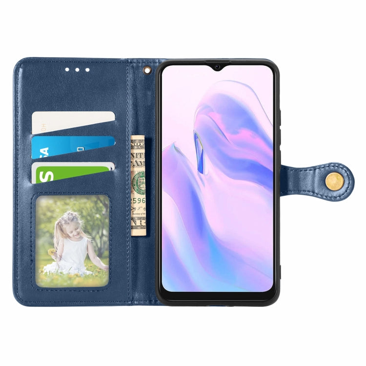 For Blackview A70 Solid Color Leather Buckle Phone Case with Lanyard & Photo Frame & Card Slot & Wallet & Stand Function(Blue) - More Brand by PMC Jewellery | Online Shopping South Africa | PMC Jewellery | Buy Now Pay Later Mobicred