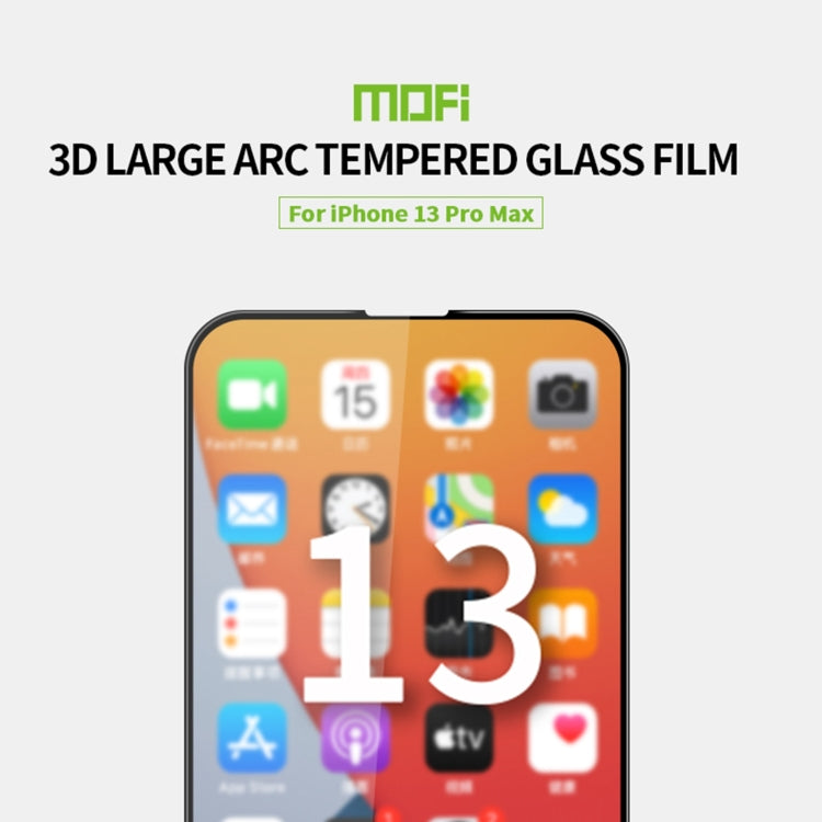 For iPhone 13 Pro Max MOFI 9H 3D Explosion-proof Curved Screen Tempered Glass Film (Black) - iPhone 13 Pro Max Tempered Glass by MOFI | Online Shopping South Africa | PMC Jewellery