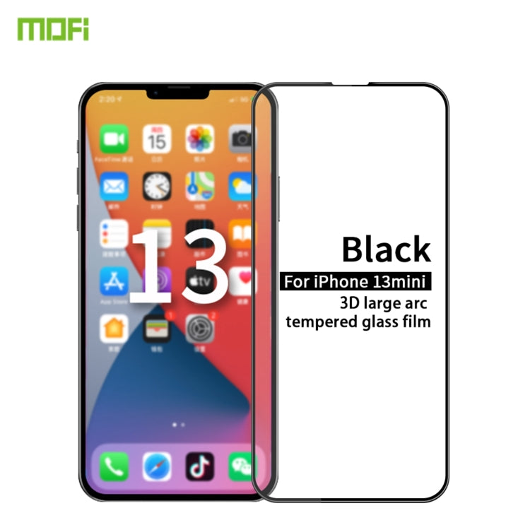 For iPhone 13 mini MOFI 9H 3D Explosion-proof Curved Screen Tempered Glass Film (Black) - iPhone 13 mini Tempered Glass by MOFI | Online Shopping South Africa | PMC TechLife