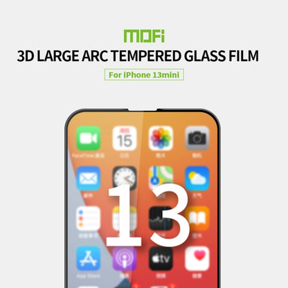 For iPhone 13 mini MOFI 9H 3D Explosion-proof Curved Screen Tempered Glass Film (Black) - iPhone 13 mini Tempered Glass by MOFI | Online Shopping South Africa | PMC Jewellery