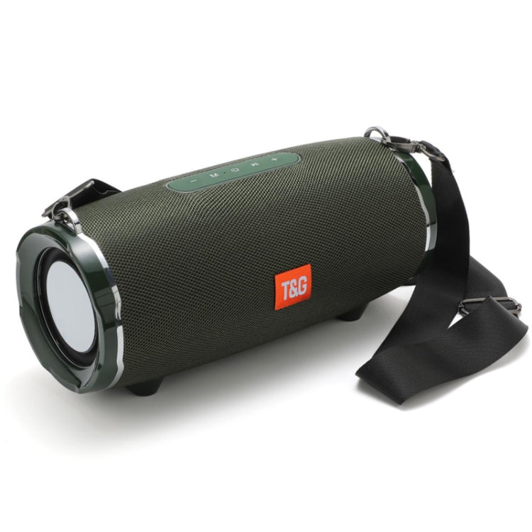 T&G TG187 Portable Waterproof Wireless Bass Surround Bluetooth Speaker with Shoulder Strap, Support FM / TF  Card(Green) - Desktop Speaker by T&G | Online Shopping South Africa | PMC Jewellery | Buy Now Pay Later Mobicred