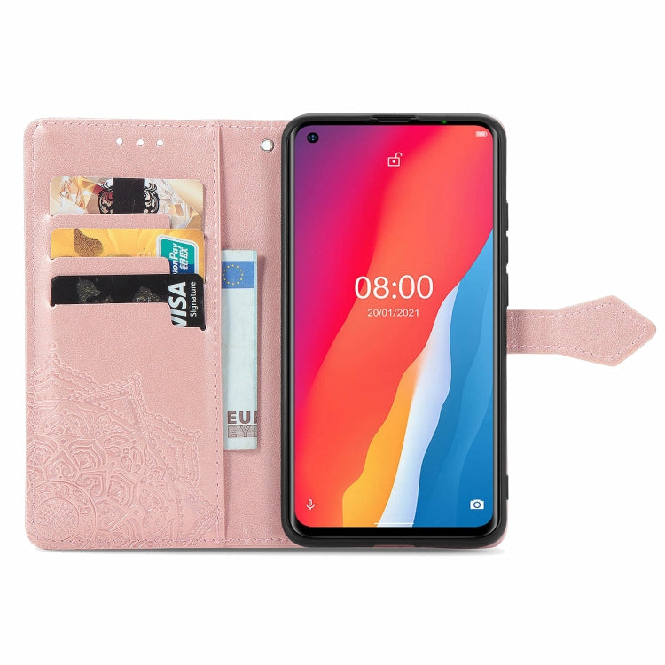 For Ulefone Note 11 Plus Mandala Flower Embossed Horizontal Flip Leather Case with Bracket / Card Slot / Wallet / Lanyard(Rose Gold) - Ulefone Cases by PMC Jewellery | Online Shopping South Africa | PMC Jewellery | Buy Now Pay Later Mobicred