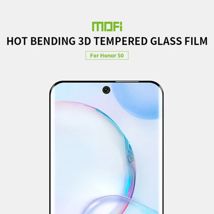 For Honor 50 MOFI 9H 3D Explosion-Proof Hot Bending Full Screen Tempered Glass Film(Black) - Honor Tempered Glass by MOFI | Online Shopping South Africa | PMC Jewellery