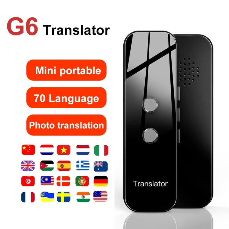 G6 Portable Instant Real Time Voice Translator Multi Language Voice Personal Travel Assistant Translator(Gray) -  by PMC TechLife | Online Shopping South Africa | PMC TechLife