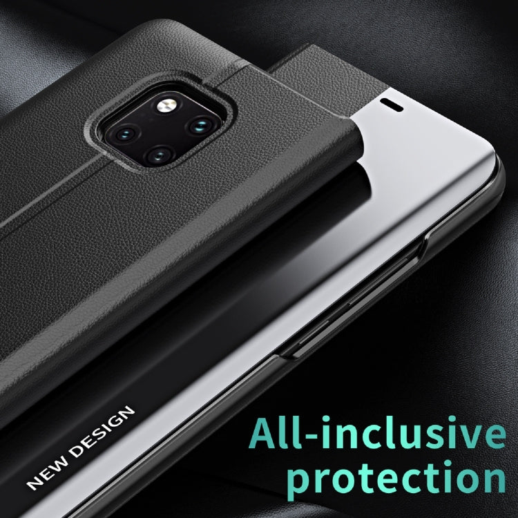 For Huawei P30 Pro Side Electroplated Dormant Ultra-Thin Horizontal Flip Leather Case with Holder(Silver) - Huawei Cases by PMC TechLife | Online Shopping South Africa | PMC TechLife