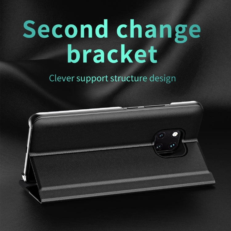 For Huawei P30 Pro Side Electroplated Dormant Ultra-Thin Horizontal Flip Leather Case with Holder(Silver) - Huawei Cases by PMC TechLife | Online Shopping South Africa | PMC TechLife