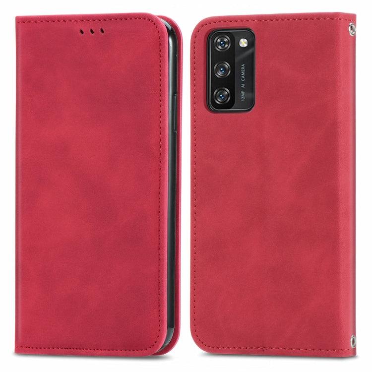 For Blackview A100 Retro Skin Feel Business Magnetic Horizontal Flip Leather Case with Holder & Card Slots & Wallet & Photo Frame(Red) - More Brand by PMC Jewellery | Online Shopping South Africa | PMC Jewellery | Buy Now Pay Later Mobicred