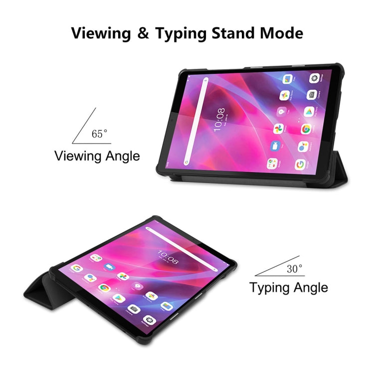 For Lenovo Tab M8 1/2/3 ENKAY Custer Texture Horizontal Flip PU+PC Leather Case with Three-folding Holder(Dark Blue) - Lenovo by ENKAY | Online Shopping South Africa | PMC TechLife | Buy Now Pay Later Mobicred