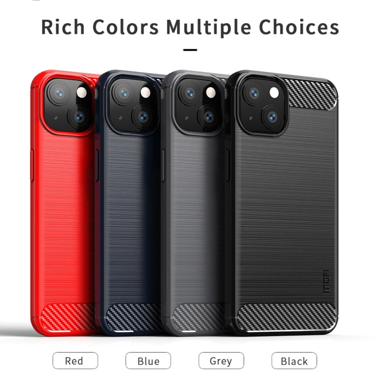 For iPhone 13 mini MOFI Gentleness Series Brushed Texture Carbon Fiber Soft TPU Case  (Gray) - iPhone 13 mini Cases by MOFI | Online Shopping South Africa | PMC TechLife