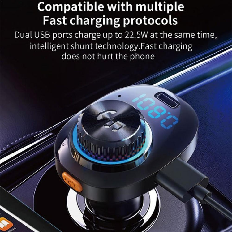 C18 Car Audio Receiver 3.1A Quick Charge USB Device BT 5.0 Color LED Backlight FM Transmitter - Bluetooth Car Kits by PMC TechLife | Online Shopping South Africa | PMC TechLife | Buy Now Pay Later Mobicred