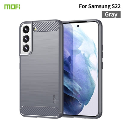 For Samsung Galaxy S22 5G MOFI Gentleness Series Brushed Texture Carbon Fiber Soft TPU Case(Gray) - Galaxy S22 5G Cases by MOFI | Online Shopping South Africa | PMC Jewellery