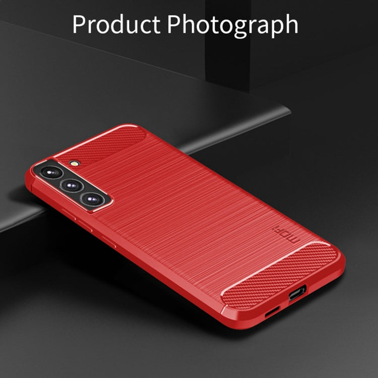 For Samsung Galaxy S22+ 5G MOFI Gentleness Series Brushed Texture Carbon Fiber Soft TPU Case(Red) - Galaxy S22+ 5G Cases by MOFI | Online Shopping South Africa | PMC Jewellery | Buy Now Pay Later Mobicred