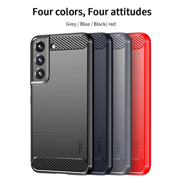 For Samsung Galaxy S22+ 5G MOFI Gentleness Series Brushed Texture Carbon Fiber Soft TPU Case(Red) - Galaxy S22+ 5G Cases by MOFI | Online Shopping South Africa | PMC Jewellery | Buy Now Pay Later Mobicred