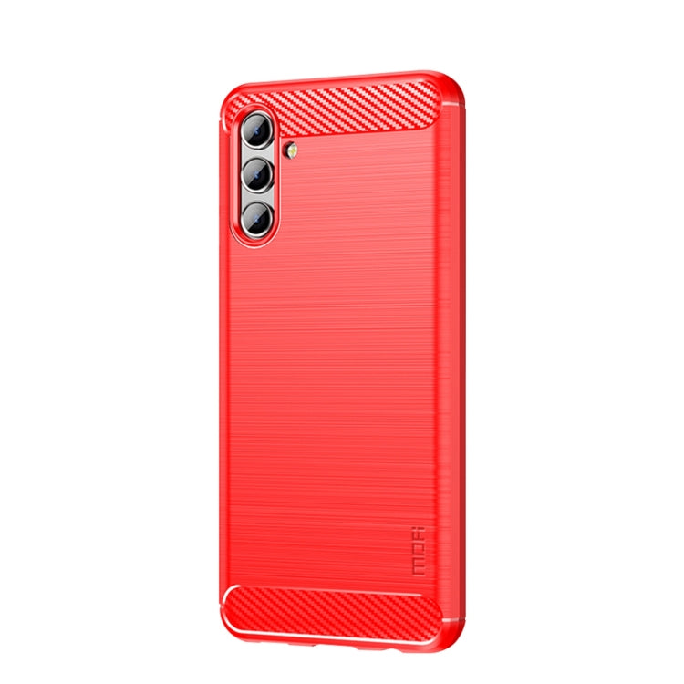 For Samsung Galaxy A13 5G MOFI Gentleness Series Brushed Texture Carbon Fiber Soft TPU Case(Red) - Galaxy Phone Cases by MOFI | Online Shopping South Africa | PMC Jewellery | Buy Now Pay Later Mobicred