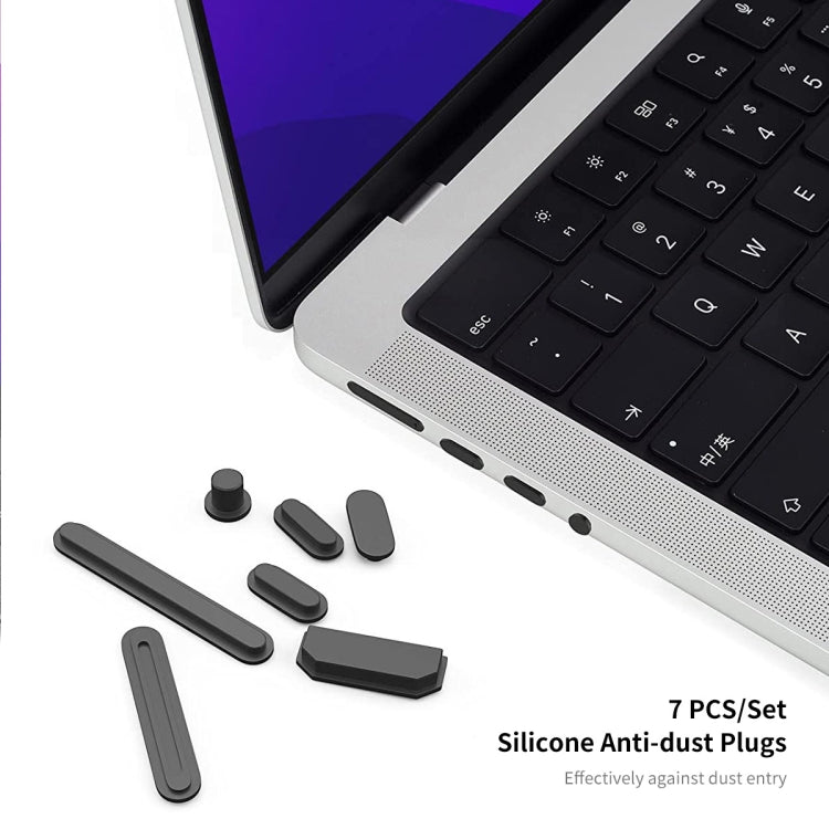 ENKAY Hat-Prince 3 in 1 Matte Laptop Protective Case + TPU Keyboard Film + Anti-dust Plugs Set for MacBook Pro 14.2 inch A2442 2021/A2779 2023, Version:US Version(Black) - MacBook Pro Cases by ENKAY | Online Shopping South Africa | PMC Jewellery | Buy Now Pay Later Mobicred