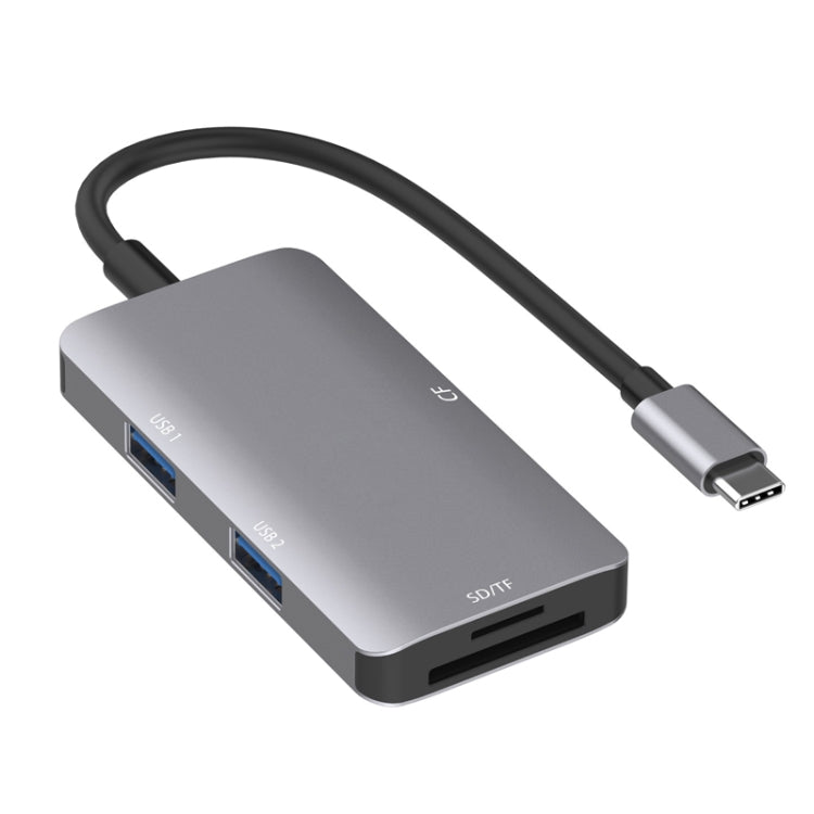 5 in 1 Data Read HUB Adapter with SD / TF / CF Card, Dual USB3.0 Ports - USB HUB by PMC Jewellery | Online Shopping South Africa | PMC Jewellery | Buy Now Pay Later Mobicred