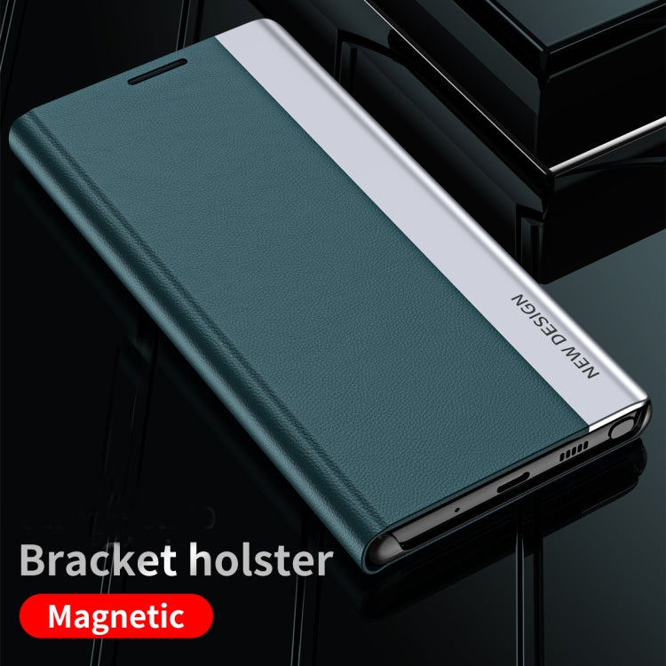 For Samsung Galaxy A33 5G Side Electroplated Magnetic Flip Leather Case with Holder(Yellow) - Galaxy Phone Cases by PMC TechLife | Online Shopping South Africa | PMC TechLife