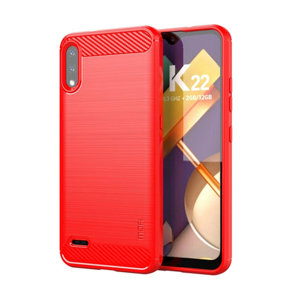 For LG K22 / K22 Plus MOFI Gentleness Brushed Carbon Fiber Soft TPU Case(Red) - LG by MOFI | Online Shopping South Africa | PMC Jewellery | Buy Now Pay Later Mobicred