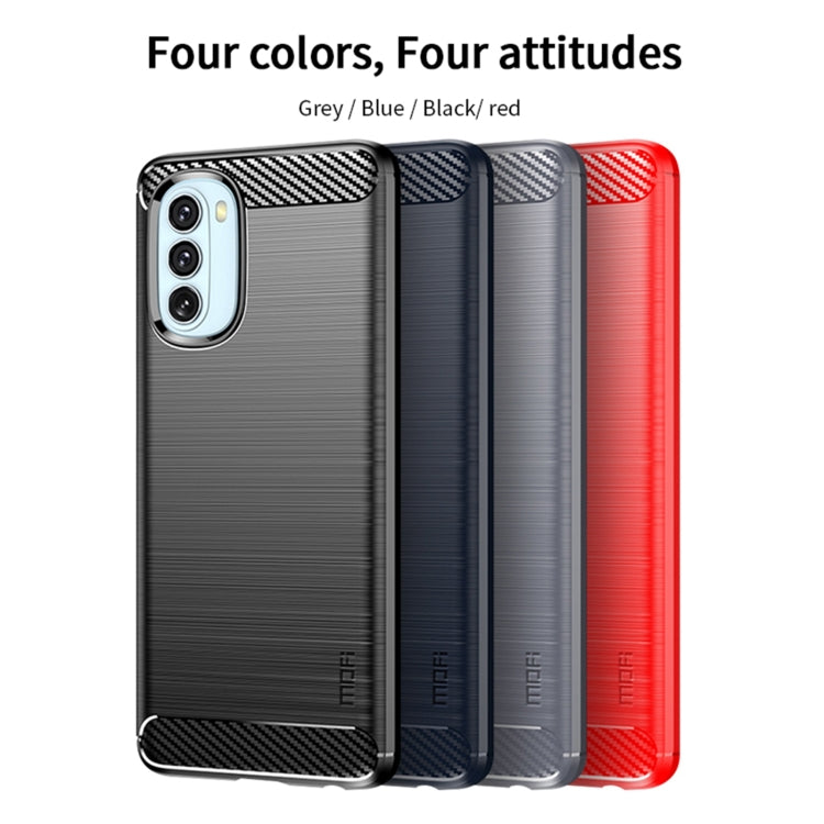 For Motorola Moto G51  5G MOFI Gentleness Brushed Carbon Fiber Soft TPU Case(Gray) - Motorola Cases by MOFI | Online Shopping South Africa | PMC Jewellery | Buy Now Pay Later Mobicred