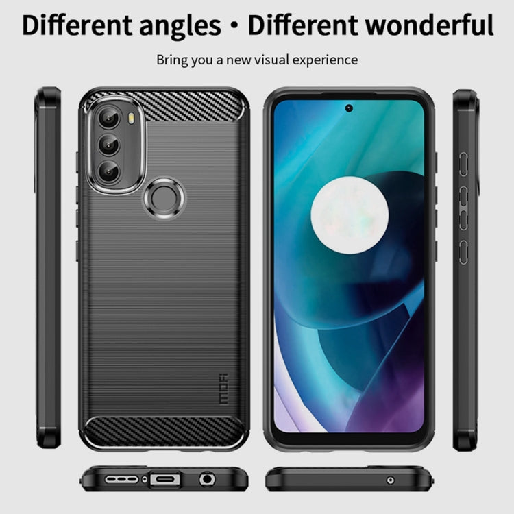 For Motorola Moto G71 5G MOFI Gentleness Brushed Carbon Fiber Soft TPU Case(Gray) - Motorola Cases by MOFI | Online Shopping South Africa | PMC Jewellery | Buy Now Pay Later Mobicred