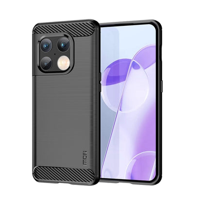 For OnePlus 10 Pro 5G MOFI Gentleness Brushed Carbon Fiber Soft TPU Case(Black) - OnePlus Cases by MOFI | Online Shopping South Africa | PMC Jewellery