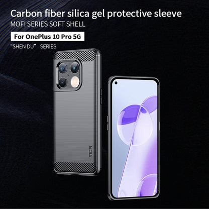 For OnePlus 10 Pro 5G MOFI Gentleness Brushed Carbon Fiber Soft TPU Case(Black) - OnePlus Cases by MOFI | Online Shopping South Africa | PMC Jewellery