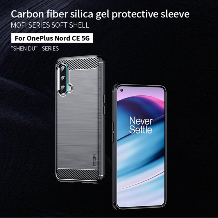 For OnePlus Nord CE 5G MOFI Gentleness Brushed Carbon Fiber Soft TPU Case(Black) - OnePlus Cases by MOFI | Online Shopping South Africa | PMC TechLife