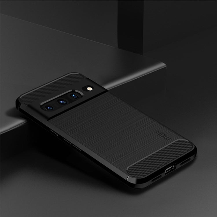 For Google pixel 7 Pro 5G MOFI Gentleness Series Brushed Texture Carbon Fiber TPU Phone Case(Black) - Google Cases by MOFI | Online Shopping South Africa | PMC Jewellery