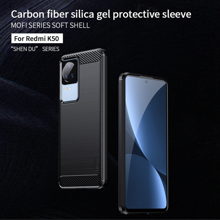 For Xiaomi Redmi K40S MOFI Gentleness Brushed Carbon Fiber Soft TPU Case(Gray) - Xiaomi Cases by MOFI | Online Shopping South Africa | PMC Jewellery