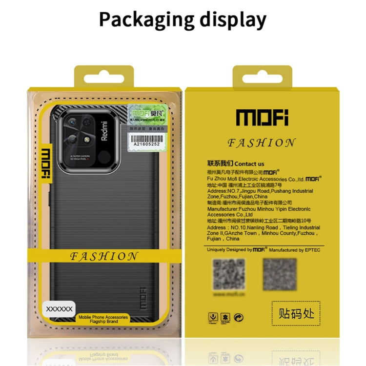 For Xiaomi Redmi 10C MOFI Gentleness Brushed Carbon Fiber Soft TPU Case(Black) - Xiaomi Cases by MOFI | Online Shopping South Africa | PMC Jewellery