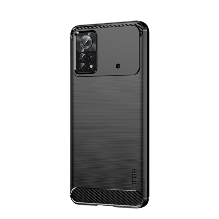 For Xiaomi Poco X4 Pro 5G MOFI Gentleness Brushed Carbon Fiber Soft TPU Case(Black) - Xiaomi Cases by MOFI | Online Shopping South Africa | PMC Jewellery