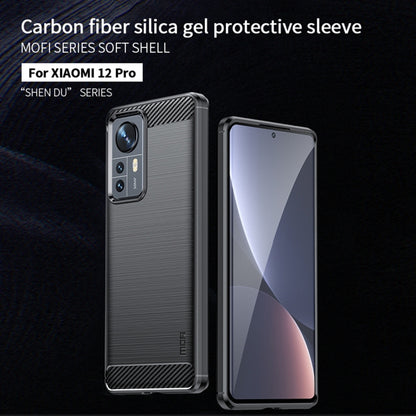 For Xiaomi 12 Pro MOFI Gentleness Brushed Carbon Fiber Soft TPU Case(Blue) - Xiaomi Cases by MOFI | Online Shopping South Africa | PMC Jewellery | Buy Now Pay Later Mobicred