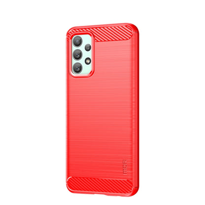 For Samsung Galaxy A23 / M23 / F23 MOFI Gentleness Series Brushed Texture Carbon Fiber Soft TPU Case(Red) - Galaxy Phone Cases by MOFI | Online Shopping South Africa | PMC Jewellery | Buy Now Pay Later Mobicred