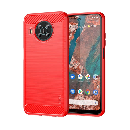 For Nokia X100 MOFI Gentleness Series Brushed Texture Carbon Fiber TPU Phone Case(Red) - Nokia Cases by MOFI | Online Shopping South Africa | PMC Jewellery