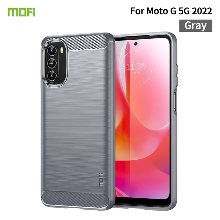 For Motorola Moto G 5G 2022 MOFI Gentleness Series Brushed Texture Carbon Fiber TPU Phone Case(Gray) - Motorola Cases by MOFI | Online Shopping South Africa | PMC Jewellery