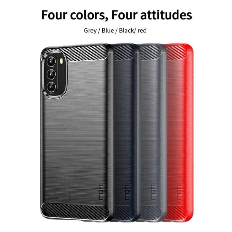 For Motorola Moto G 5G 2022 MOFI Gentleness Series Brushed Texture Carbon Fiber TPU Phone Case(Red) - Motorola Cases by MOFI | Online Shopping South Africa | PMC Jewellery