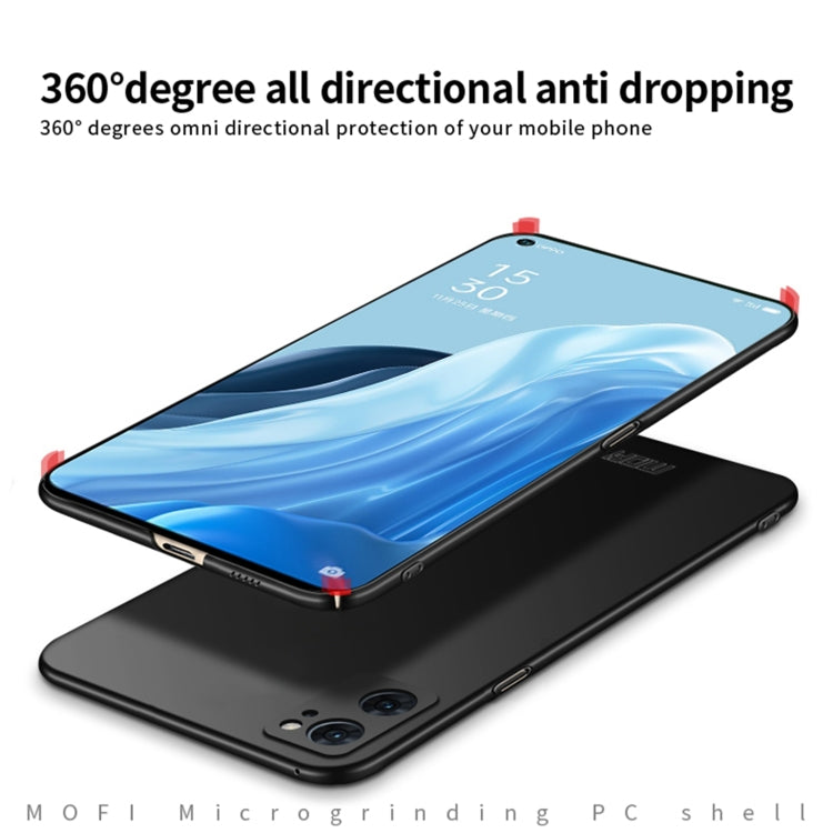 For OPPO Reno7 4G / F21 Pro 4G MOFI Frosted PC Ultra-thin Hard Case(Black) - OPPO Cases by MOFI | Online Shopping South Africa | PMC Jewellery