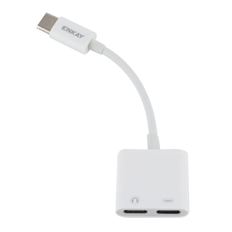 ENKAY ENK-AT105 USB-C / Type-C to Dual Type-C Headphone & Charging Adapter Data Cable - Audio Adapter by ENKAY | Online Shopping South Africa | PMC TechLife | Buy Now Pay Later Mobicred