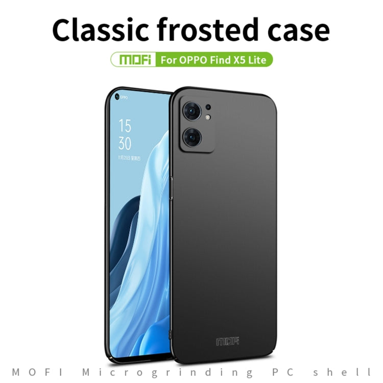 For OPPO Find X5 Lite / Reno7 Global MOFI Frosted PC Ultra-thin Hard Case(Gold) - OPPO Cases by MOFI | Online Shopping South Africa | PMC Jewellery