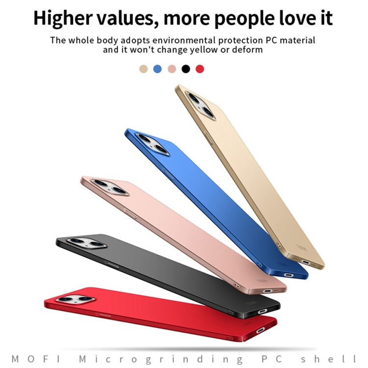 For iPhone 14 MOFI Frosted PC Ultra-thin Hard Case (Gold) - iPhone 14 Cases by MOFI | Online Shopping South Africa | PMC Jewellery