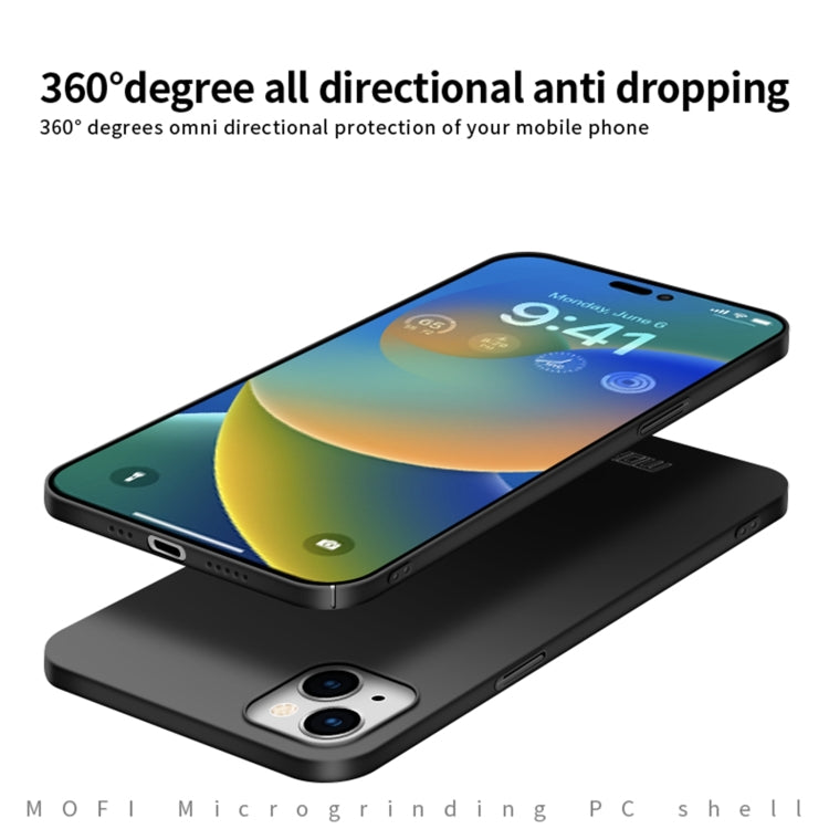 For iPhone 14 Plus MOFI Frosted PC Ultra-thin Hard Case  (Black) - free shipping - PMC TechLife - Order now!