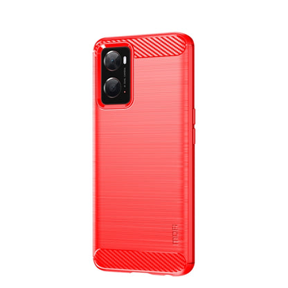 For OPPO A57 4G / A57 5G / A77 5G  MOFI Gentleness Series Brushed Texture Carbon Fiber Soft TPU Case(Red) -  by MOFI | Online Shopping South Africa | PMC Jewellery