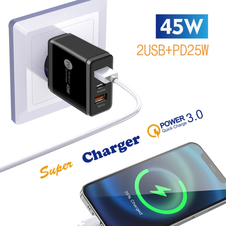 45W PD3.0 + 2 x QC3.0 USB Multi Port Quick Charger, US Plug(White) - USB Charger by PMC Jewellery | Online Shopping South Africa | PMC Jewellery | Buy Now Pay Later Mobicred