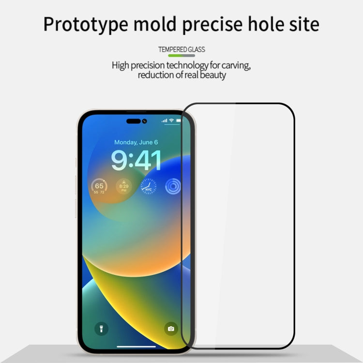 For iPhone 14 Pro MOFI 9H 2.5D Full Screen Tempered Glass Film(Black) - iPhone 14 Pro Tempered Glass by MOFI | Online Shopping South Africa | PMC TechLife